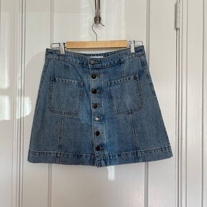 LOFT Blue A-line Mini Skirt Casual